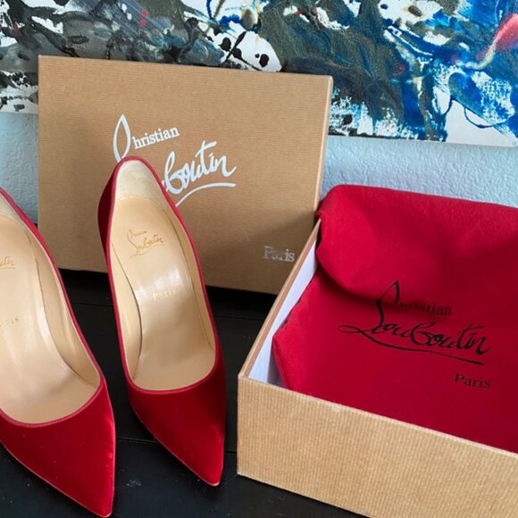 Red Velvet Louboutin pumps - Picture 1 of 6